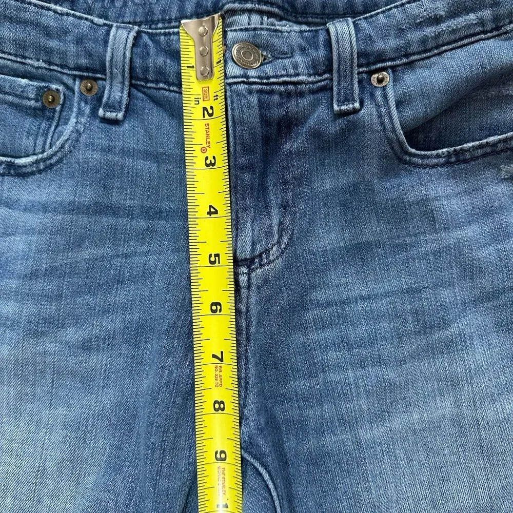 Vineyard Vines Jeans Women’s 4 Cropped Distressed Raw Hem Medium Blue Some Wear - Picture 11 of 16